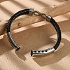 Braided Microfiber Leather Cord Bracelets for Men BJEW-Z081-07P-01-3