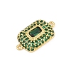 Brass Micro Pave Cubic Zirconia Connector Charms CU-CBAAB9C-01G-3