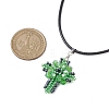 Transparent Electroplate Glass Pendant Necklaces NJEW-MZ00040-02-3
