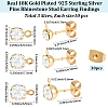 Brass Rhinestone Stud Earring Findings KK-BBC0021-13G-2