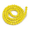 Opaque Solid Color Glass Beads Strands LS-GLAA-Q080-4mm-B10-2