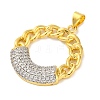 Rack Plating Brass Micro Pave Cubic Zirconia Pendants KK-M021-07G-02-2