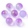 Transparent Spray Painted Frosted Glass Beads X-GLAA-N035-05B-08-1