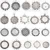 20Pcs 20 Style Alloy Pendant Cabochon Settings FIND-SC0015-93-1