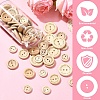 100Pcs 5 Styles Wooden Buttons BUTT-YW0001-03-3