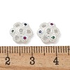 Brass Micro Pave Cubic Zirconia Bead Caps ZIRC-F141-18S-02-2