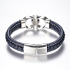 Men's Braided Leather Cord Bracelets BJEW-H559-15F-3