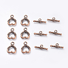 Tibetan Style Alloy Heart Toggle Clasps PALLOY-J471-27R-2