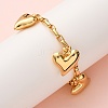304 Stainless Steel Heart Charms Bracelets BJEW-G758-02G-2