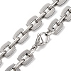 201 Stainless Steel Rectangle Link Chain Necklace NJEW-F222-24P-2