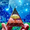 Orgonite Pyramid with Tree Resin Energy Generators PW-WG52F5B-06-1