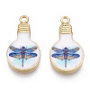 Printed Alloy Enamel Pendants ENAM-N056-178-14-2