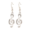 Musical Note Rhinestone Asymmetrical Earrings PW-WG64156-01-1