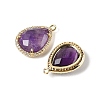 Natural Amethyst Faceted Teardrop Pendants G-I382-01G-09-2