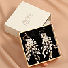 Flower Brass Plastic Pearl Tassel Clip-on Earrings FS-WG7092D-01-2