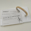 Two Tone 304 Stainless Steel Cuff Bangles for Women WG684E5-01-3