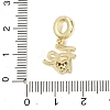 Brass Micro Pave Clear Cubic Zirconia European Dangle Charms LS-KK-B159-06G-3