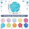 60Pcs 10 Colors UV Plating Iridescent Acrylic Beads MACR-AR0001-23-2
