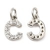 Brass Micro Pave Grade AAA Cubic Zirconia Charms LS-ZIRC-P067-11P-C-NR-2
