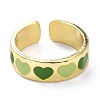 Heart Pattern Alloy Enamel Cuff Rings RJEW-Z008-16LG-E-1