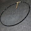Glass Faceted Rondelle Beaded Choker Necklaces with Zinc Alloy End Chains BU2410-1-1