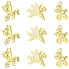 9Pcs 3 Styles Brass Micro Pave Clear Cubic Zirconia Charms KK-YW0004-65-1