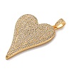 Brass Micro Pave Clear Cubic Zirconia Pendants KK-U076-17G-2