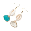 Natural Mixed Cowrie Shell Dangle Earrings EJEW-JE07223-4