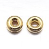 Real 18K Gold Plated Flat Round 925 Sterling Silver Spacer Beads STER-M101-10-5mm-1