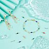 40pcs 10 colors Electroplated Glass Links Connectors KK-FH0003-10-2