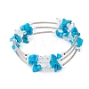 Synthetic Turquoise Chip & Glass & Brass Tube Beaded Bangles for Women BJEW-JB11265-02-2