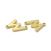 Rack Plating Brass Letter Connector Charms KK-C007-38G-W-3