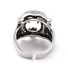 Tiger Head Wide Band Rings for Men RJEW-F126-06AS-3