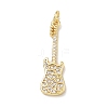 Brass Micro Pave Clear Cubic Zirconia Pendants KK-D289-01G-08-1