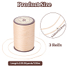 3 Rolls Flat Waxed Polyester Thread String YC-CL0001-02A-2
