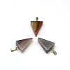 Triangle Natural Grey Agate Pendants G-Q356-09-2
