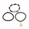 3Pcs 3 Style Mala Bead Bracelets Set BJEW-JB08314-4