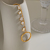 304 Stainless Steel Pave Cubic Zirconia Double Finger Rings VP4247-3