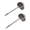 Alloy Rhinestone Hair Bobbin Pins PW-WGB4D87-01-2