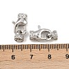 Brass Micro Pave Clear Cubic Zirconia Cord Ends KK-C136-01P-3