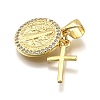Rack Plating Brass Micro Pave Cubic Zirconia Pendants KK-K401-74G-2