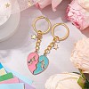 2Pcs Alloy Enamel Charm Keychains KEYC-JKC01092-2