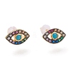 Brass Micro Pave Cubic Zirconia Stud Earrings ZIRC-I044-19B-1