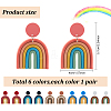 ANATTASOUL 6 Pairs 6 Colors Polymer Clay Arch Dangle Stud Earrings for Women EJEW-AN0004-33-2