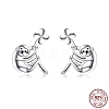 Anti-Tarnish Rhodium Plated 925 Sterling Silver Stud Earrings EJEW-BB70396-1