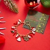 Christmas Alloy Enamel Charm Bracelets LS-BJEW-H634-01A-KCG-1
