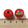 Printed Wood European Beads WOOD-L020-D15-3