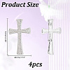 4Pcs Cross Rhinestone Lapel Pins JEWB-HY0001-50S-2