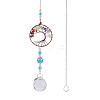 1Pc Wire Wrapped Alloy & Natural Mixed Stone Chips Tree of Life Hanging Suncatchers HJEW-TA0001-45B-2