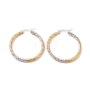 Vacuum Plating 201 Stainless Steel Textured Hoop Earrings with 304 Stainless Steel Pin for Women EJEW-F280-18A-M-1